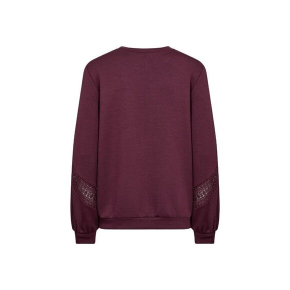 NWT SOYA CONCEPT Banu 193 Wine Crocheted Lace Crewneck - Picture 5 of 5